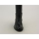 Bota sobre la rodilla con solapa y cremallera en piel negra tacon 2 - Tallas disponibles:  31