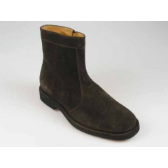 Men's ankle wirh zipper shoe in brown suede - Available sizes:  40, 42, 43