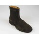 Botines con cremallera para hombre en gamuza marron