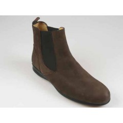 Stivaletto da uomo con elastici laterali in pelle nabuk colore marrone scuro - Misure disponibili: 45