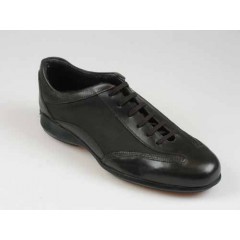 Men's sports shoe with laces in dark brown leather - Available sizes:  40
