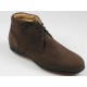 Zapato alto con cordones para hombres en nubuk marron