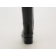 Bota con cremallera para mujer en piel negra tacon 3 - Tallas disponibles:  31