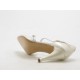 Escarpin ouvert pour femmes avec courroies en cuir ivoire perlé talon 9 - Pointures disponibles:  42, 43, 44, 46