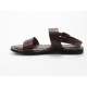 Sandalo pelle colore cuoio scuro -  