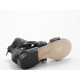 Open shoe with zipper in black leather heel 3 - Available sizes:  31