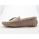 Mocassino sportivo camoscio beige -  