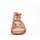 Ankle-high sandal with straps in tan leather heel 2 - Available sizes:  31