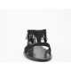 Sandalo con frange in camoscio nero tacco 1 - Misure disponibili: 31