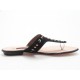 Sabo de dedo con tachuelas en gamuza negra tacon 1 - Tallas disponibles:  42