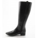 Spitzer Damenstiefel mit Reissverschluss aus schwarzem Leder Absatz 2 - Verfügbare Größen:  32