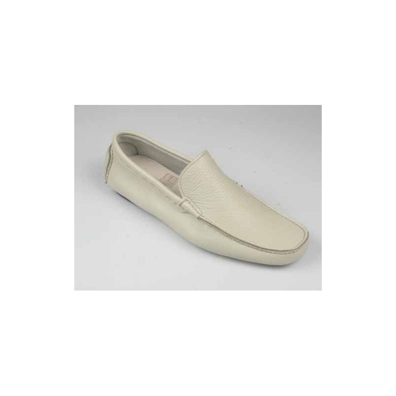 Mocassino da uomo in pelle color bianco fumo - Misure disponibili: 39