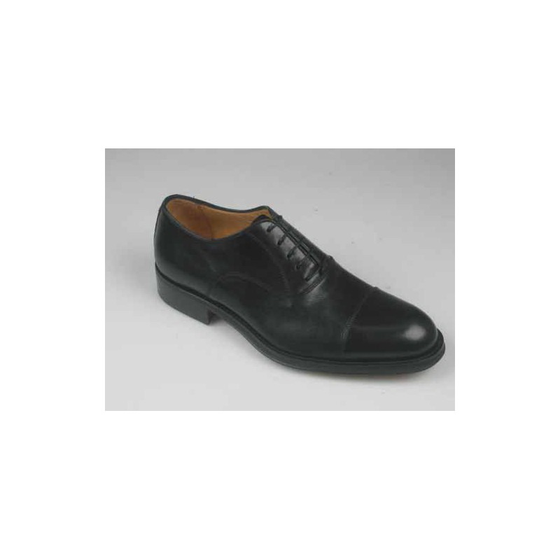 Zapato oxford para hombre con cordones y puntera en piel negra - Tallas disponibles:  51, 52