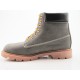 Botin con cordones para hombre en piel de color gris y negro - Tallas disponibles:  47, 48