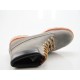 Botin con cordones para hombre en piel de color gris y negro - Tallas disponibles:  47, 48