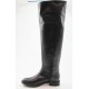 Kniehoher Damenstiefel aus schwarzem Leder mit Reissverschluss und Schnalle Absatz 2 - Verfügbare Größen:  32