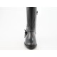 Kniehoher Damenstiefel aus schwarzem Leder mit Reissverschluss und Schnalle Absatz 2 - Verfügbare Größen:  32