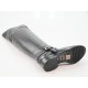 Stivale alto al ginocchio con cerniera e fibbia in pelle nera tacco 2 - Misure disponibili: 32