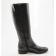 Stivale cerniera in pelle marrone scuro -  