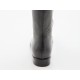 Stivale cerniera in pelle marrone scuro -  