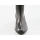 Stivale cerniera in pelle marrone scuro -  