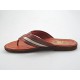 Chanclas de dedo para hombre en piel de color beis y cuero - Tallas disponibles:  47