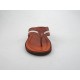 Chanclas de dedo para hombre en piel de color beis y cuero - Tallas disponibles:  47