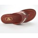 Chanclas de dedo para hombre en piel de color beis y cuero - Tallas disponibles:  47
