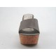 Mule ouvert en cuir gris talon compensé 10 - Pointures disponibles:  42