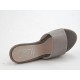 Mule ouvert en cuir gris talon compensé 10 - Pointures disponibles:  42