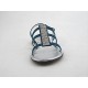 Sandalo con strass in camoscio blu tacco 1 - Misure disponibili: 31