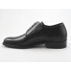 Eleganter Herrenderbyschuh mit Schnürsenkeln aus glattem schwarzem Leder - Verfügbare Größen:  50