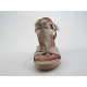 Sandalo zeppa in pelle colore beige -  