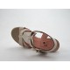 Sandalo zeppa in pelle colore beige -  