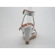 Sandalo zeppa in pelle colore bianco -  