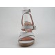 Sandalo zeppa in pelle colore bianco -  