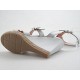 Sandalo zeppa in pelle colore bianco -  