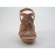 Sandalo plateau in nabuk beige -  