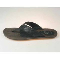 Mule entredoigt pour hommes en cuir imprimé noir - Pointures disponibles:  47