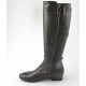 Damenstiefel mit Reißverschluß und Schnallen aus dunkelbraunem Leder Absatz 2 - Verfügbare Größen:  32, 33