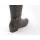 Damenstiefel mit Reißverschluß und Schnallen aus dunkelbraunem Leder Absatz 2 - Verfügbare Größen:  32, 33