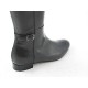 Stivale cerniera in pelle nero -  