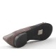 Ballerina in pelle nero+taupe -  