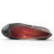 Ballerina da donna con fiocco in pelle nera e taupe tacco 1 - Misure disponibili: 32