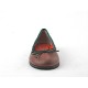 Ballerina in pelle colore cuoio+verde -  