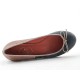 Ballerine pour femmes avec noeud en cuir bleu et beige talon 1 - Pointures disponibles:  32