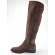 Kniehoher Damenstiefel mit Reissverschluss und Schnalle aus braunem Nabukleder Absatz 2 - Verfügbare Größen:  32