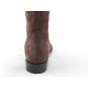 Kniehoher Damenstiefel mit Reissverschluss und Schnalle aus braunem Nabukleder Absatz 2 - Verfügbare Größen:  32