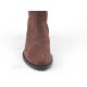 Kniehoher Damenstiefel mit Reissverschluss und Schnalle aus braunem Nabukleder Absatz 2 - Verfügbare Größen:  32