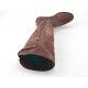Kniehoher Damenstiefel mit Reissverschluss und Schnalle aus braunem Nabukleder Absatz 2 - Verfügbare Größen:  32